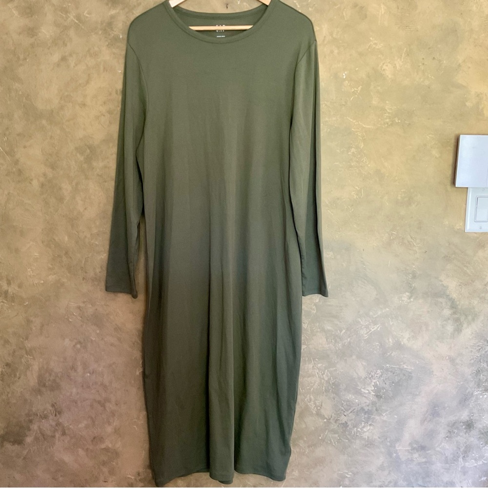 Gap Modern Dress Midi Maxi Midaxi Green  Supima Cotton XXL